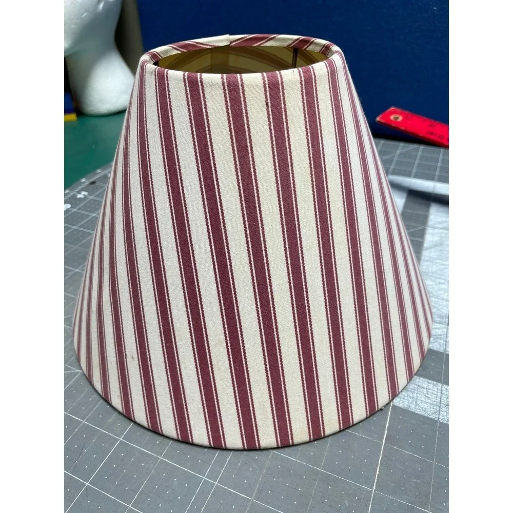 Whites Kids Night Stand Bureau Lamp Striped Shade  67